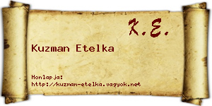 Kuzman Etelka névjegykártya